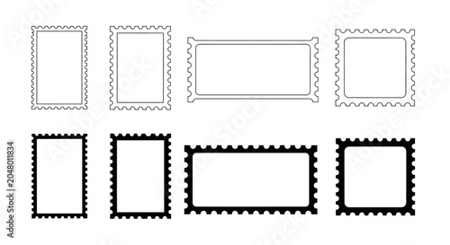 Fotografie Stamp, label, and badge templates, vector graphics, blank frames, customizable b