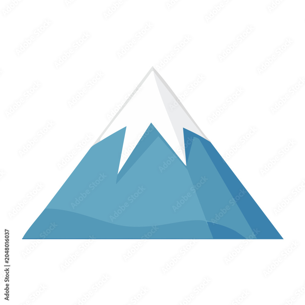 Fototapeta premium Stylized mountain icon with snow cap