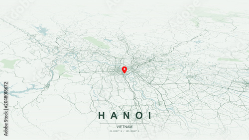 Foto Modern minimalist vector map of Hanoi, Vietnam