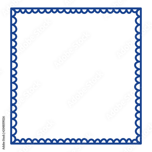 Blue scalloped raster frame with clean white interior. Ideal for quotes, labels, and social media graphics.