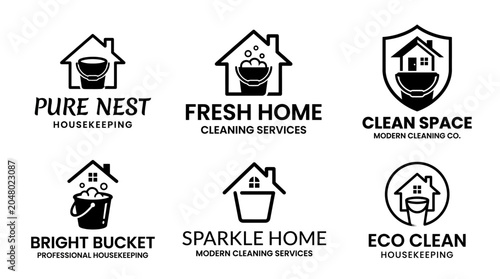 Cleaning Service Logos With House.