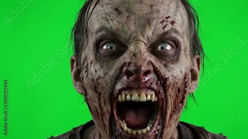 Ultra-realistic zombie face in 4k