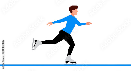 Figure Skater Performing Routine on Ice Rink