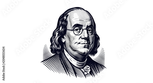 Foto benjamin franklin portrait illustration