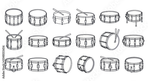Bild auf Leinwand drums set, various drum types, musical instruments
