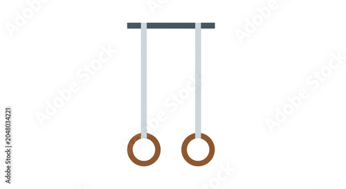 Photos Gymnastic Rings Hanging On Bar Sports Equipment Isolated