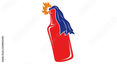 Foto molotov cocktail, fire bottle