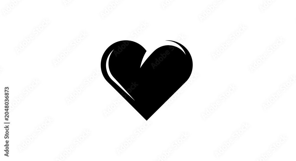 Obraz premium Minimalist Black Heart Shape Graphic Design Icon.
