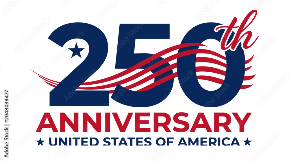Obraz premium USA 250th Anniversary logo vector file