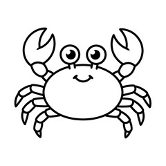 Cute cartoon smiling face with simple thick border outline.