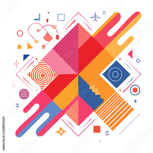Modern geometric abstract pattern with vibrant colors