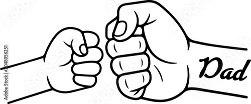 Fist bump illustrations HD PNG  transparent background– Father's Day Quote Design for dad appreciation. father and son hand fist bump