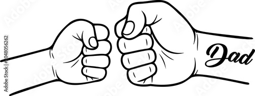 Fist bump illustrations HD PNG  transparent background– Father's Day Quote Design for dad appreciation. father and son hand fist bump