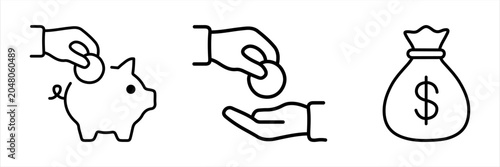 Money Saving Donation Finance Icons