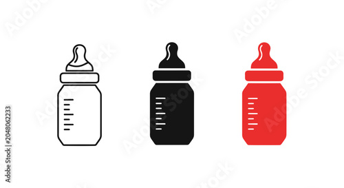Fotografie Baby bottles in different colors.