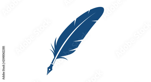 Fotografi Dark Blue Feather Writing Instrument.