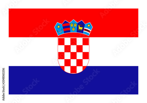 Fotografie PNG Croatian flag with shield on transparent background