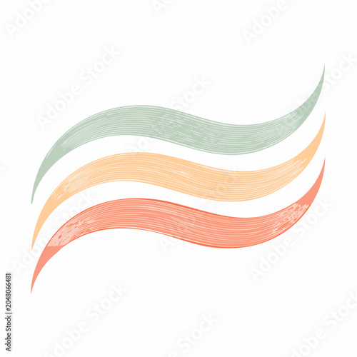 Abstract Wavy Lines in Pastel Colors