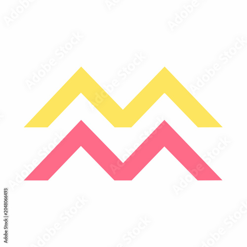 Abstract Zigzag Lines in Yellow and Pink