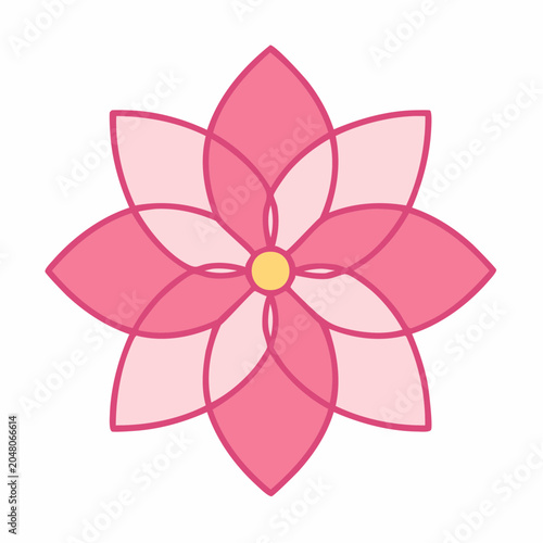 Stylized Pink Flower Illustration