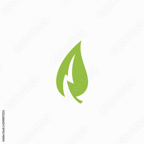Photos The logo combines leaf and electric elements in a modern, simple and meaningful design
