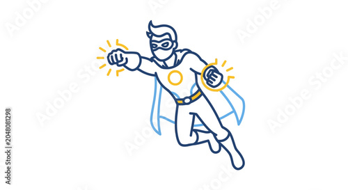 Tableau sur toile Superhero Flying Action Character