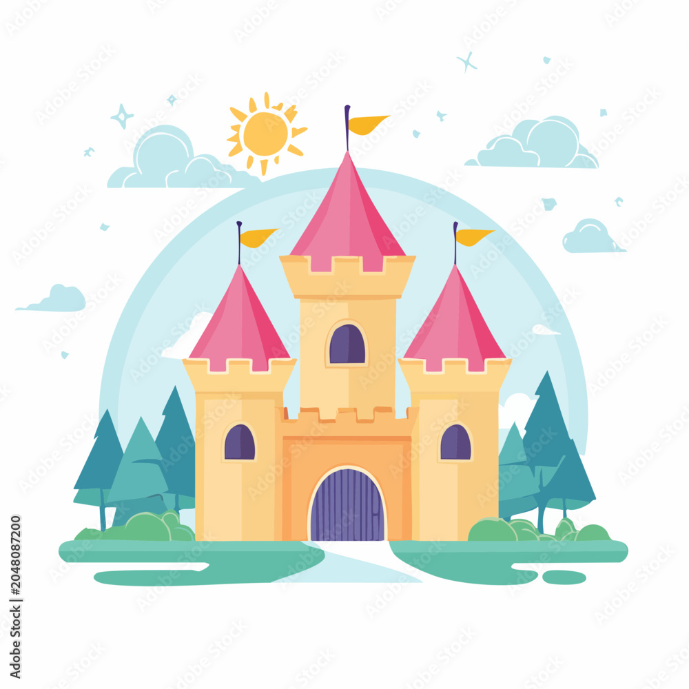 Fototapeta premium Fairytale Castle Illustration