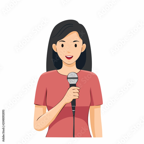 Woman Holding Microphone