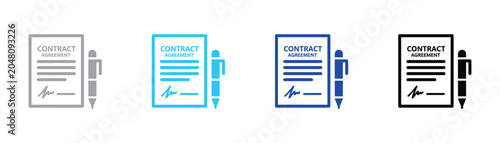 Foto Professional contract agreement document icon featuring a pen and signature for