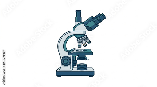 Photos Detailed illustration of a modern laboratory microscope.
