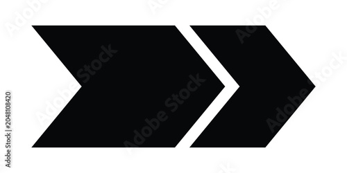 Fotografía Modern black double chevron arrow symbol pointing right for digital navigation a