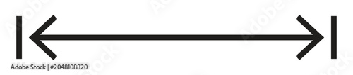 Photos Simple black horizontal dimension arrow icon with end markers illustrating measu