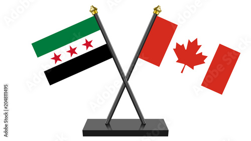 Obraz w ramie Flag of Canada and Syrian Arab Republic