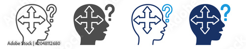 Tableau sur toile ambiguity icon set with multiple concept