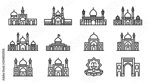 Islamic architecture landmarks icons mosque symbols