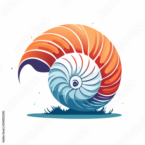 Stylized Nautilus Shell Illustration