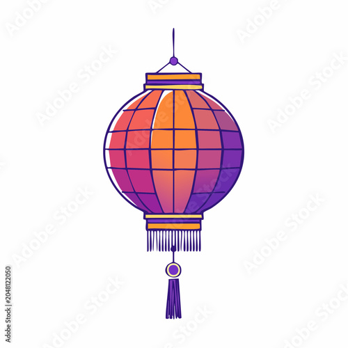 Traditional Asian Lantern with Tassel