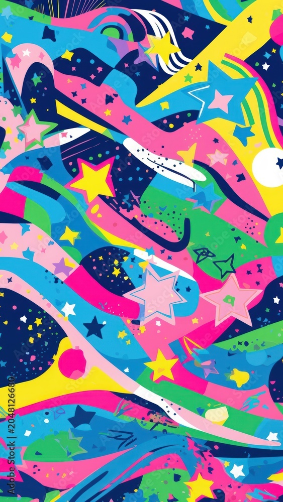 Obraz premium Vibrant star pattern abstract graphics art.