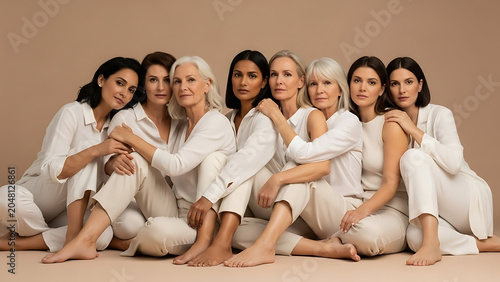 Diverse Women Group Age Diversity Friendship Natural Beauty.