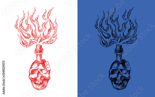 Φωτογραφία Poison potion in glass bottle in skull form