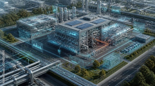Futuristic Smart Factory with Artificial Intelligence and Automated Manufacturing