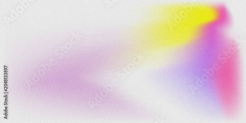 Grainy pastel abstract gradient background with soft yellow, purple, and pink blurred color wash on textured white noisy canvas.