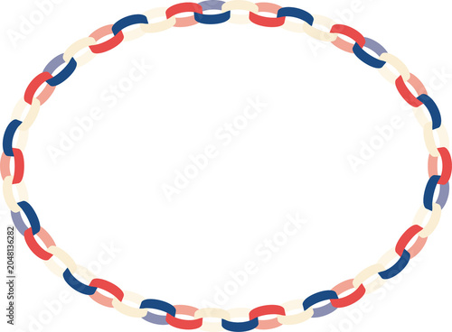 Tricolor Paper Chain Oval Frame｜トリコロールカラーのペーパーチェーン楕円フレーム