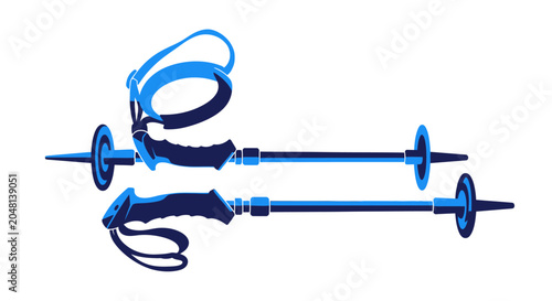 Blue Nordic Walking Poles.