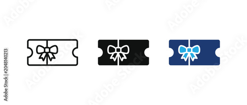 Gift ticket icons set, Present voucher symbols, Gift card tickets. Vector illustration