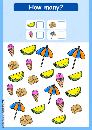 Photography Counting game of wild animals for preschool kids