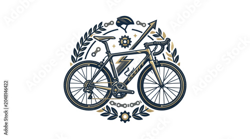 Detailed illustration of a bicycle.