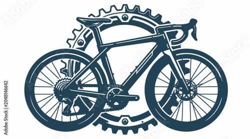 Bild auf Leinwand Bicycle with gear wheels closeup.