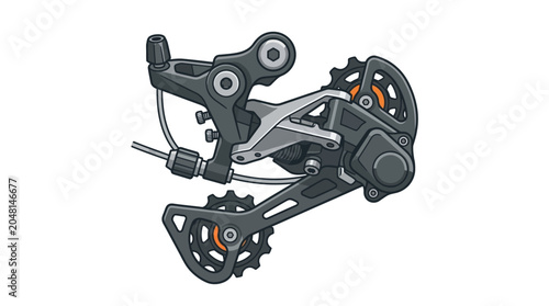 Obraz na plátně Bicycle Derailleur Mechanism Closeup.