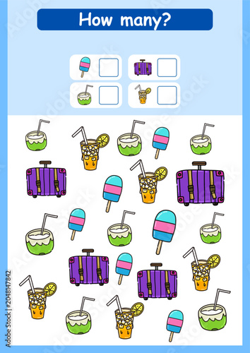 Photography Counting game of wild animals for preschool kids
